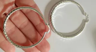 Pendientes Aro Plata Ley 925 - aro de 5 cm