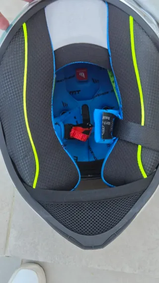 Casco Moto MT Revenge 2 A7 Blanco/Azul Talla S