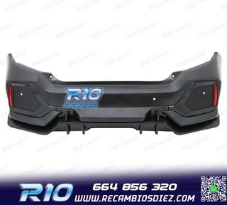 PARAGOLPES TRASERO HONDA CIVIC 16- LOOK TYPE R