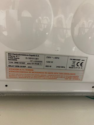 Microondas Balay plateado