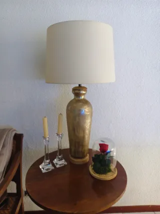 Lámpara de cristal dorada estilo hindú