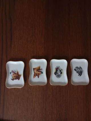 4 Platos de porcelana Francesa antiguos Limoges