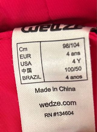 Pantalón de nieve rosa 4 años