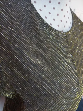 Vestido fiesta dorado brillante