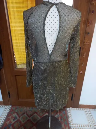 Vestido fiesta dorado brillante