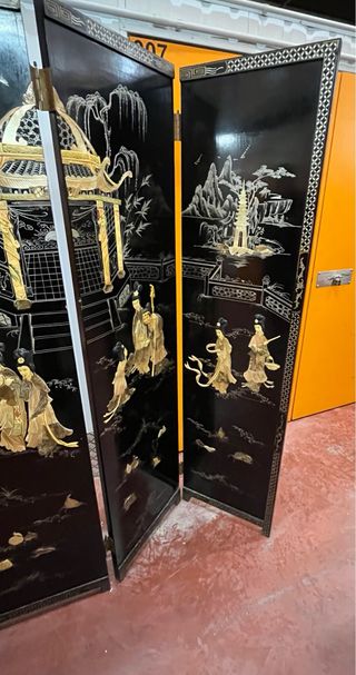 BIOMBO CHINO ANTIGUO CON NÁCAR 180CM DECO ORIENTAL