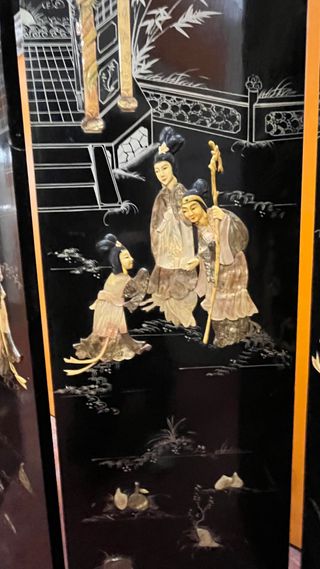 BIOMBO CHINO ANTIGUO CON NÁCAR 180CM DECO ORIENTAL