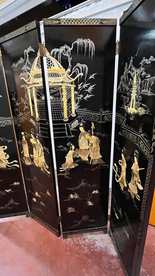 BIOMBO CHINO ANTIGUO CON NÁCAR 180CM DECO ORIENTAL