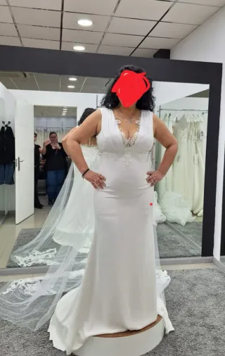 Vestido de Novia Blanco con Encaje