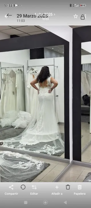 Vestido de Novia Blanco con Encaje