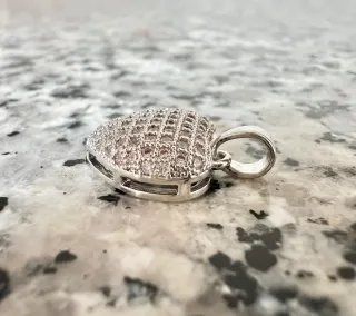 Charm corazón con brillantes | Acero inox | Nuevo