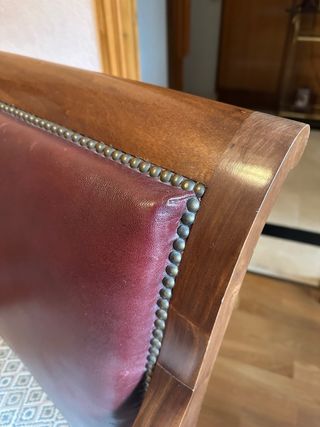 Silla antigua madera maciza tapizada