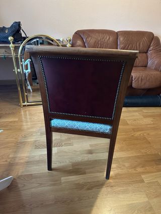 Silla antigua madera maciza tapizada