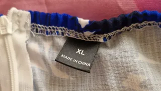 Vestito donna fantasia floreale blu e bianco