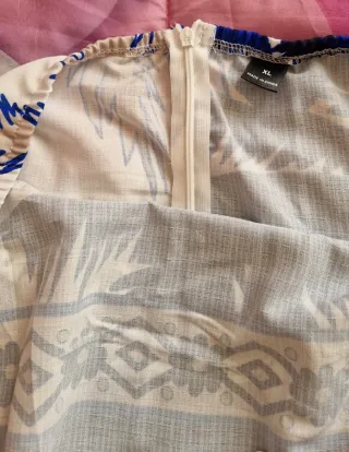 Vestito donna fantasia floreale blu e bianco