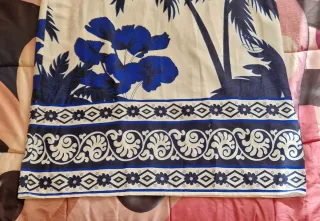 Vestito donna fantasia floreale blu e bianco