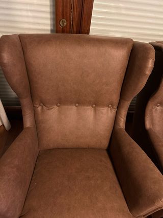 2 Sillones Orejeros Ikea Marrón Piel