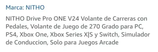 Volante Nitho Drive Pro ONE V24 con Pedales