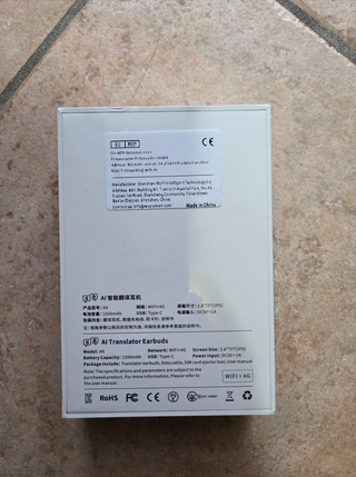 Anfier A9 Translator earbuds 4G, ChatGPT integrato