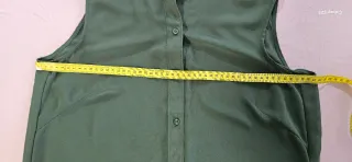 Camicetta H&M verde smanicata chiffon taglia S