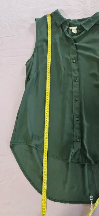 Camicetta H&M verde smanicata chiffon taglia S