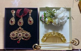 Conjunto Fallera/Labradora Dorado y Rojo