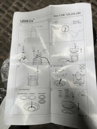 Lámpara LED empotrable suelo IP65/IP67 23W