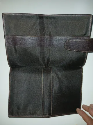 Cartera organizador documentos piel marrón