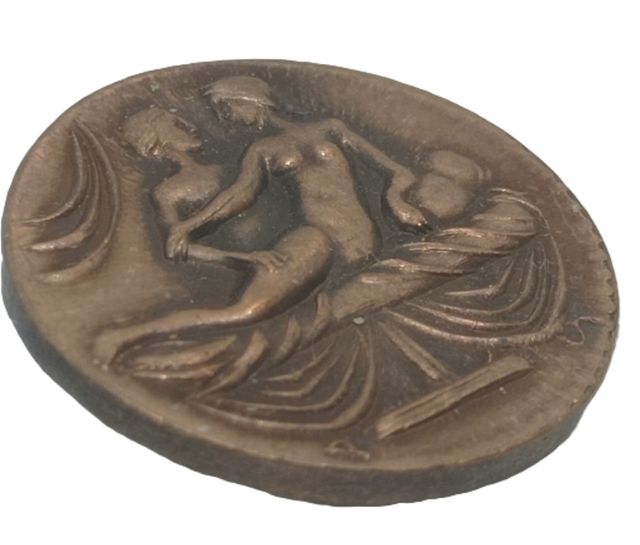 Réplica de moneda romana Spintrie del sexo COD E0