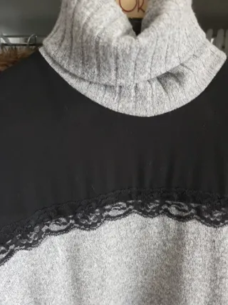 Mini abito collo alto pizzo