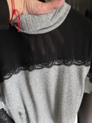 Mini abito collo alto pizzo