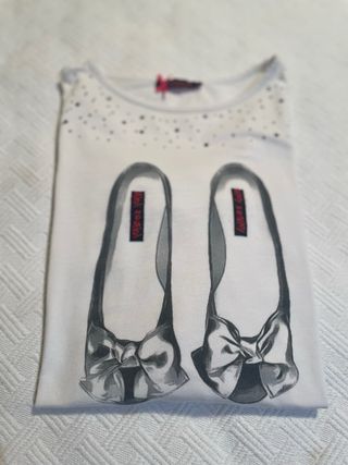Camiseta Lolitas Estampado Zapatos Talla S