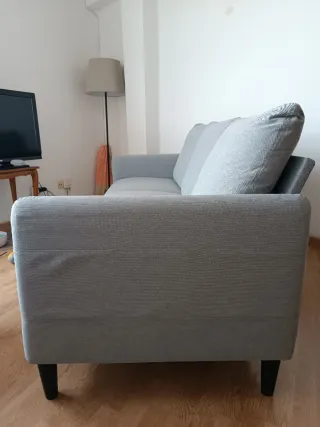Sofá 3 plazas Angersby Ikea gris claro