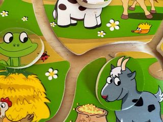 Puzzle madera animales granja