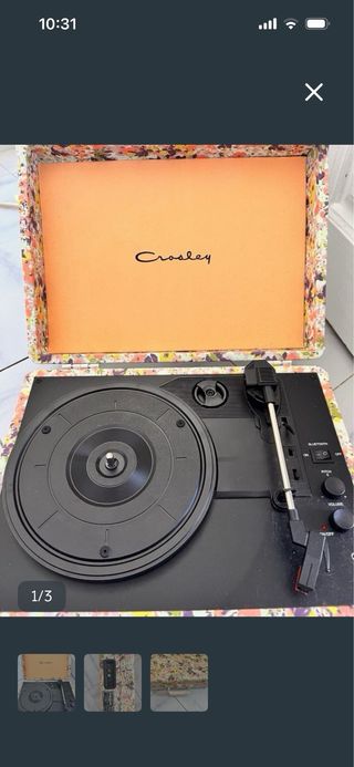 Tocadiscos vintage floral