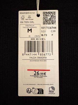 Falda larga Mango negra