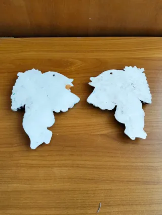 Coppia angioletti ceramica vintage uva