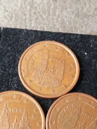 3 Monedas 5 Céntimos España 1999-2001