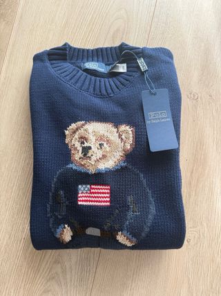 Jersey Polo Ralph Lauren Oso Bandera USA Azul