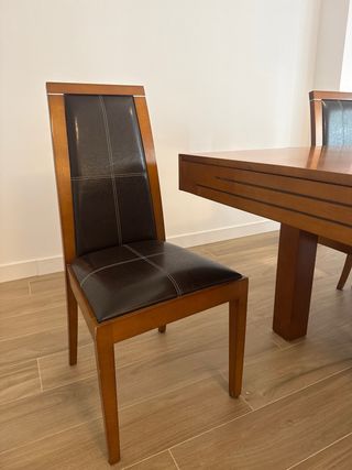 Mesa de comedor 150x90 extensible 240x90. 6 sillas