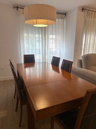 Mesa de comedor 150x90 extensible 240x90. 6 sillas