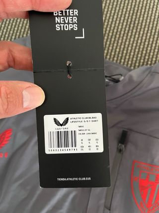 Camiseta Athletic Club Castore Talla XXL Gris