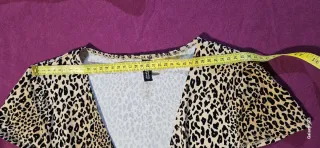 Vestito corto leopardato incrociato XS