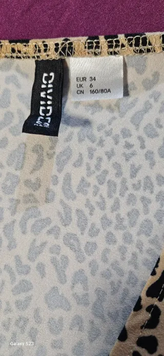 Vestito corto leopardato incrociato XS