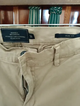 Pantalón chino hombre beige