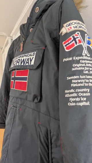 Parka Geographical Norway niño gris oscuro