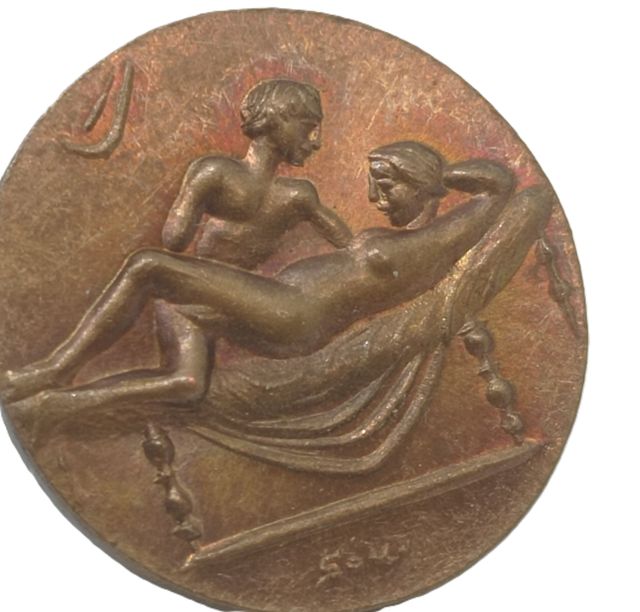 Réplica de moneda romana Spintrie del sexo de Spintrie COD E4