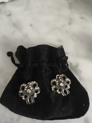 Pendientes vintage clip plata