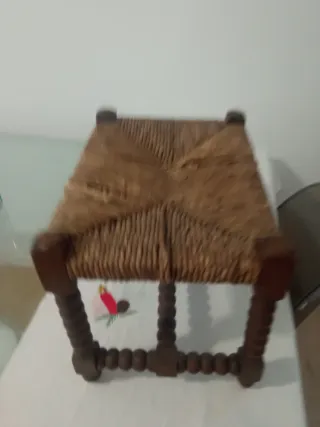 taburete madera  torneada vintage ancho 26 ,