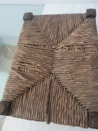 taburete madera  torneada vintage ancho 26 ,